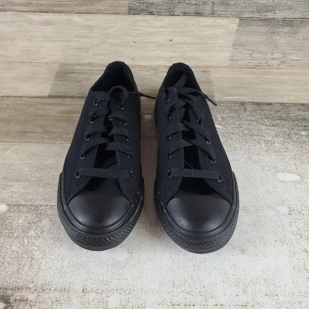 Converse Chuck Taylor All Star Kids Shoes Sz 1 Black Monochrome Low Top Sneakers
